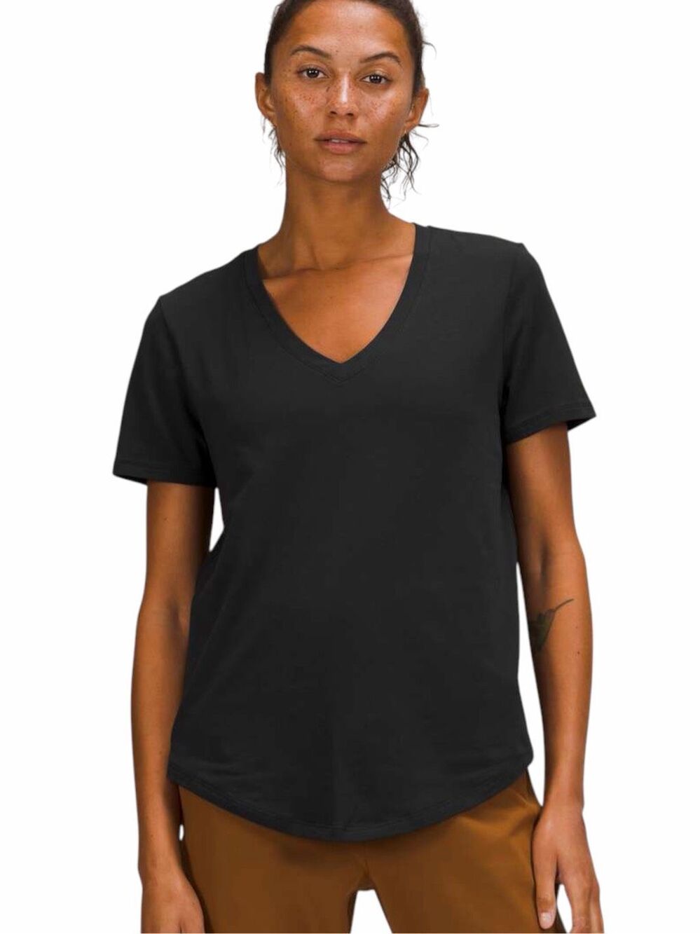 Lululemon Love Tee Short Sleeve V-Neck T-Shirt Black Size 10 Large